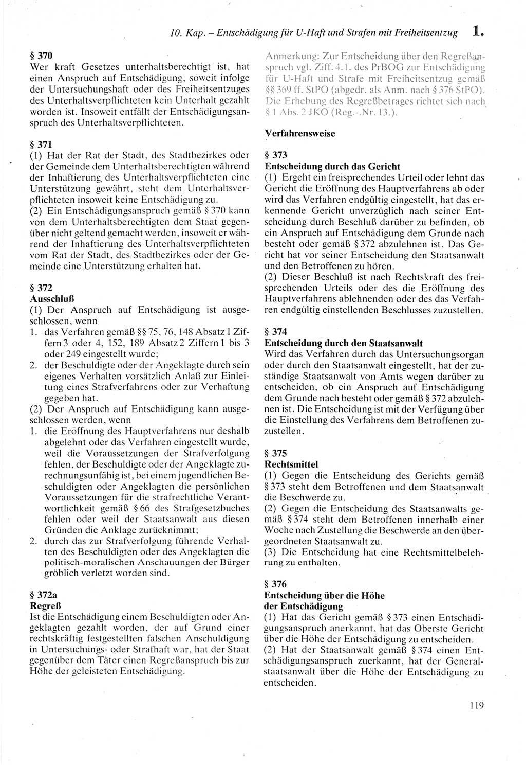 Strafprozeßordnung (StPO) der Deutschen Demokratischen Republik (DDR) sowie angrenzende Gesetze und Bestimmungen 1987, Seite 119 (StPO DDR Ges. Best. 1987, S. 119)