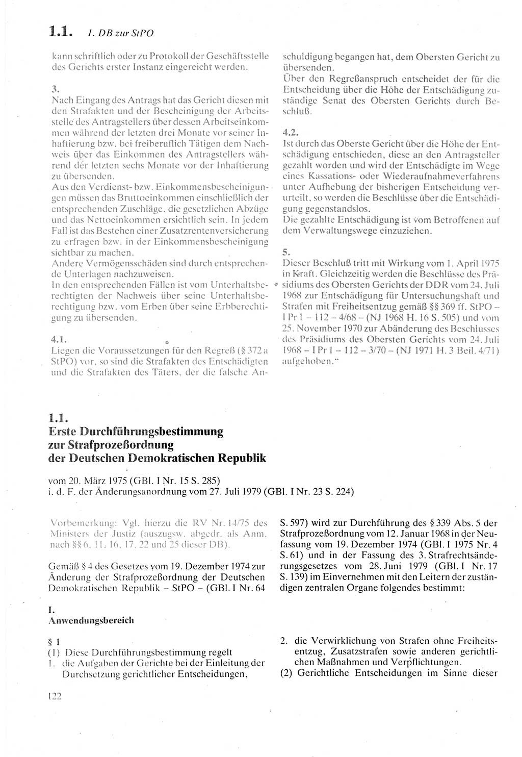 Strafprozeßordnung (StPO) der Deutschen Demokratischen Republik (DDR) sowie angrenzende Gesetze und Bestimmungen 1987, Seite 122 (StPO DDR Ges. Best. 1987, S. 122)