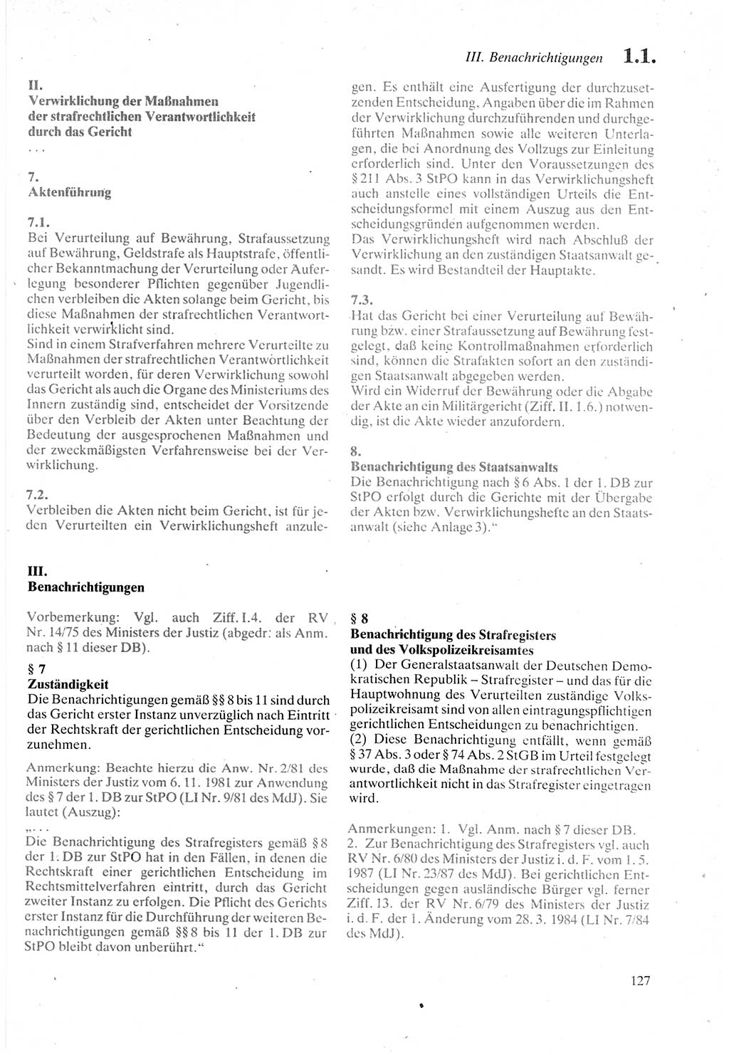 Strafprozeßordnung (StPO) der Deutschen Demokratischen Republik (DDR) sowie angrenzende Gesetze und Bestimmungen 1987, Seite 127 (StPO DDR Ges. Best. 1987, S. 127)