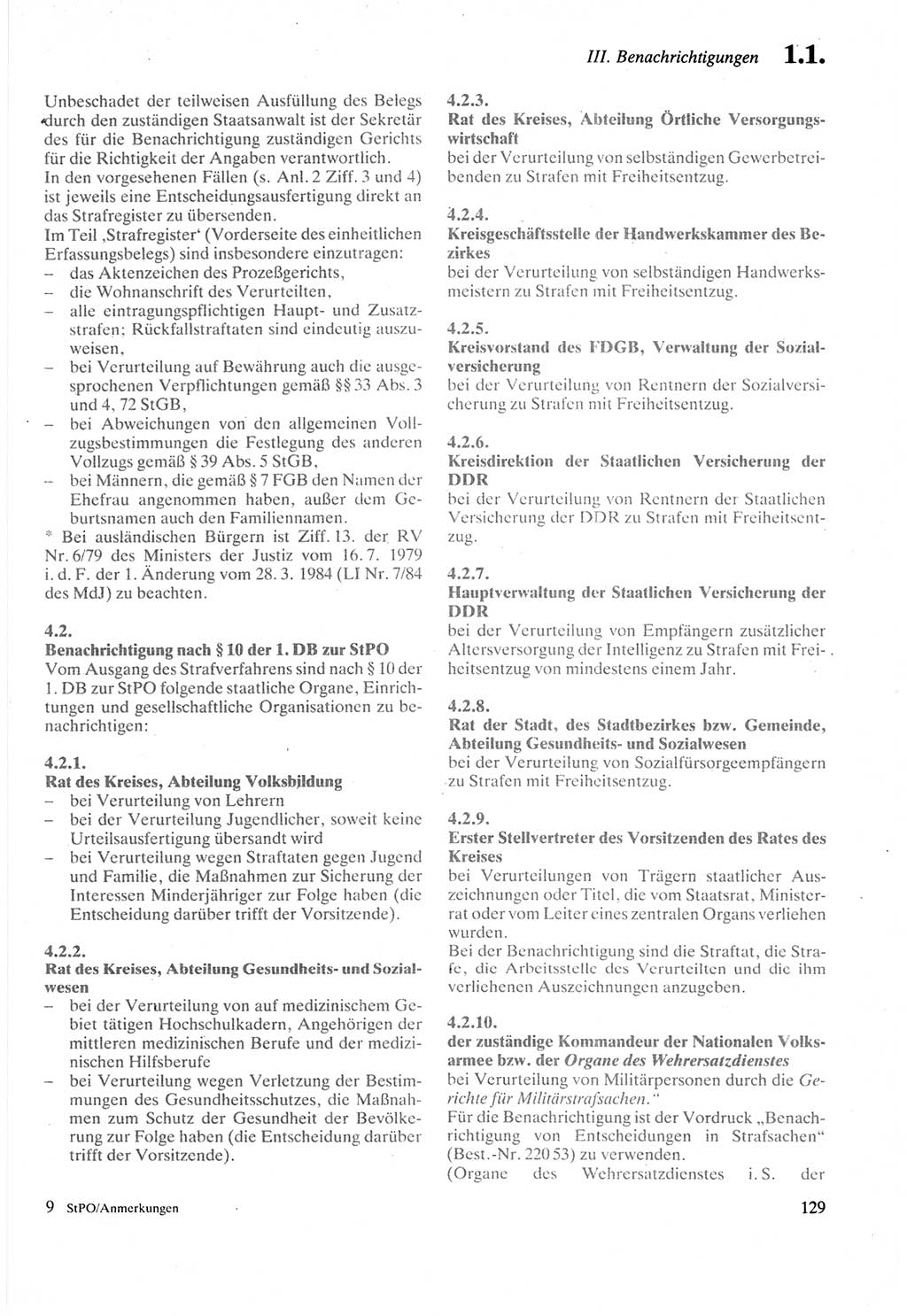 Strafprozeßordnung (StPO) der Deutschen Demokratischen Republik (DDR) sowie angrenzende Gesetze und Bestimmungen 1987, Seite 129 (StPO DDR Ges. Best. 1987, S. 129)