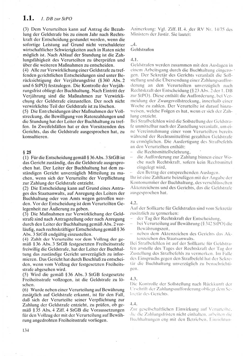 Strafprozeßordnung (StPO) der Deutschen Demokratischen Republik (DDR) sowie angrenzende Gesetze und Bestimmungen 1987, Seite 134 (StPO DDR Ges. Best. 1987, S. 134)