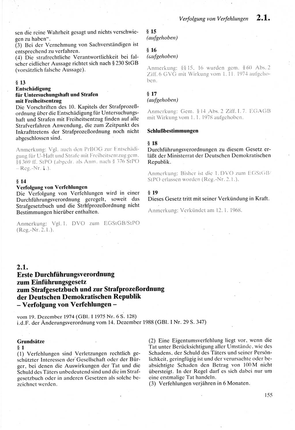 Strafprozeßordnung (StPO) der Deutschen Demokratischen Republik (DDR) sowie angrenzende Gesetze und Bestimmungen 1987, Seite 155 (StPO DDR Ges. Best. 1987, S. 155)