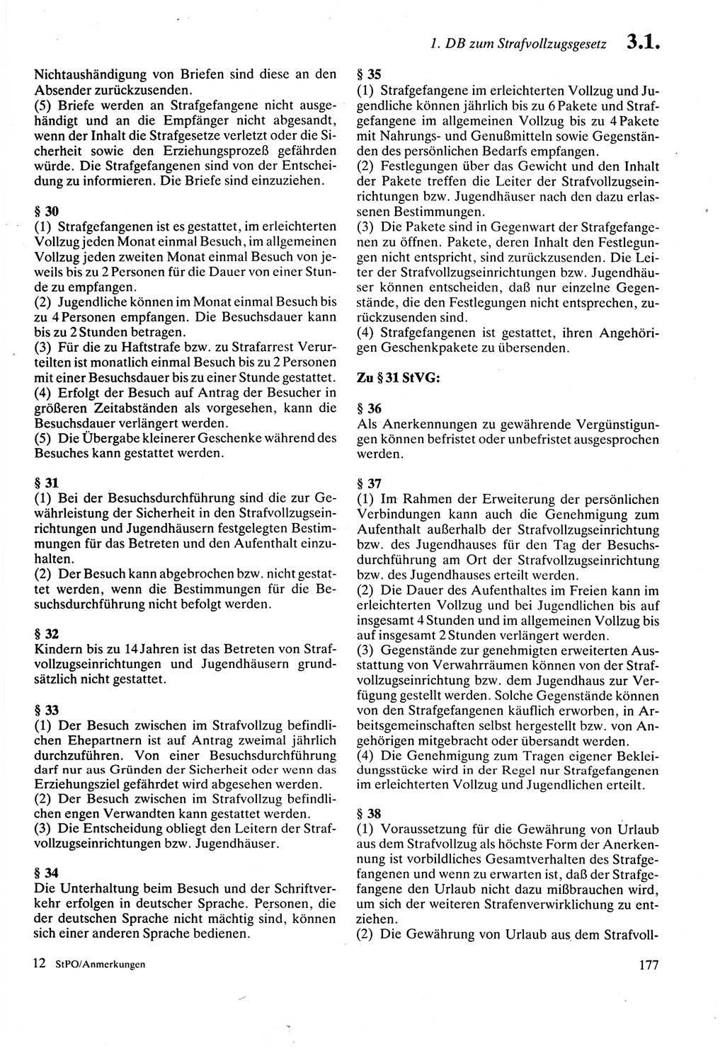 Strafprozeßordnung (StPO) der Deutschen Demokratischen Republik (DDR) sowie angrenzende Gesetze und Bestimmungen 1987, Seite 177 (StPO DDR Ges. Best. 1987, S. 177)