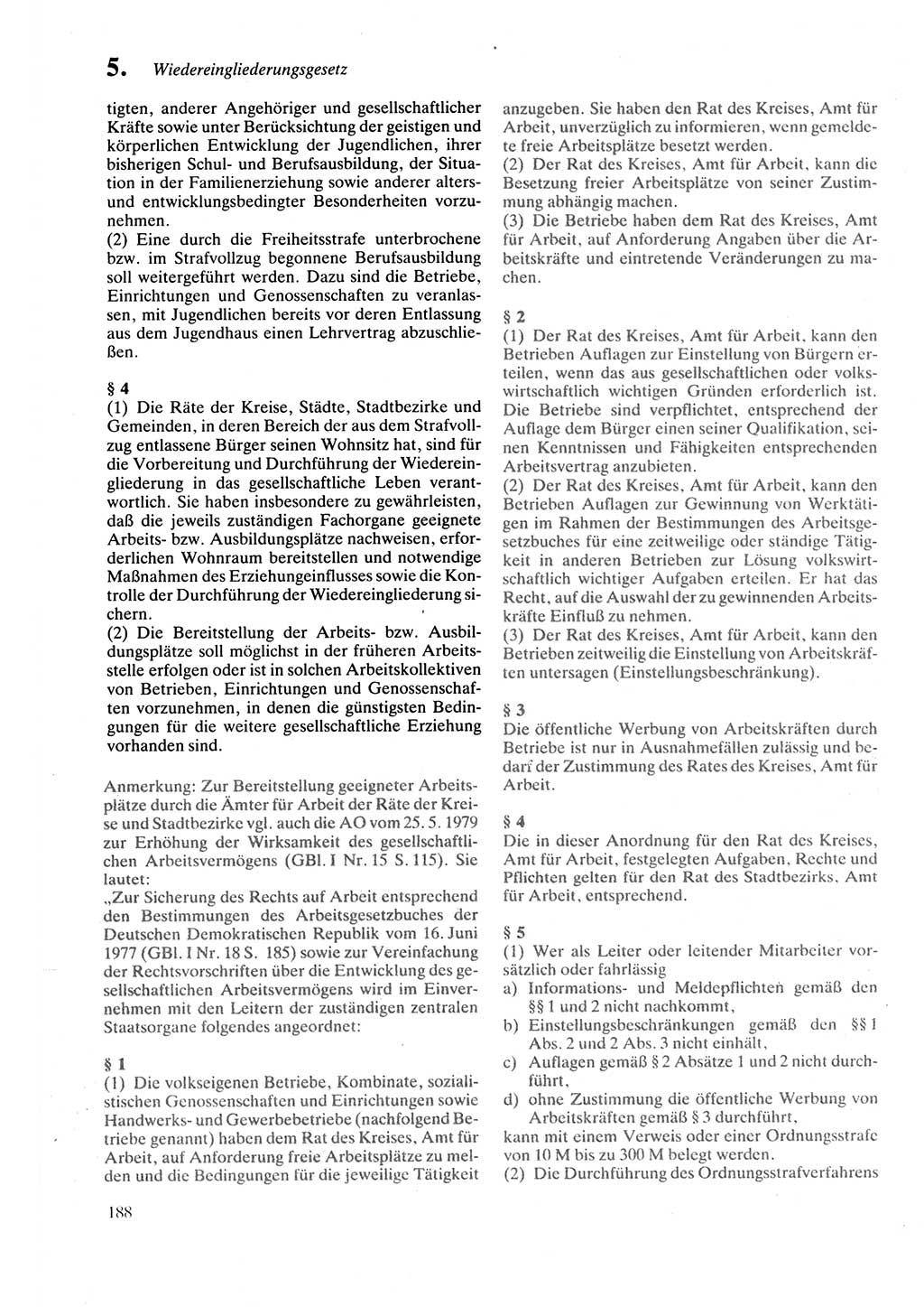 Strafprozeßordnung (StPO) der Deutschen Demokratischen Republik (DDR) sowie angrenzende Gesetze und Bestimmungen 1987, Seite 188 (StPO DDR Ges. Best. 1987, S. 188)