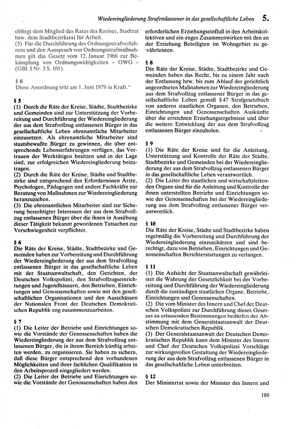 Strafprozeßordnung (StPO) der Deutschen Demokratischen Republik (DDR) sowie angrenzende Gesetze und Bestimmungen 1987, Seite 189 (StPO DDR Ges. Best. 1987, S. 189)