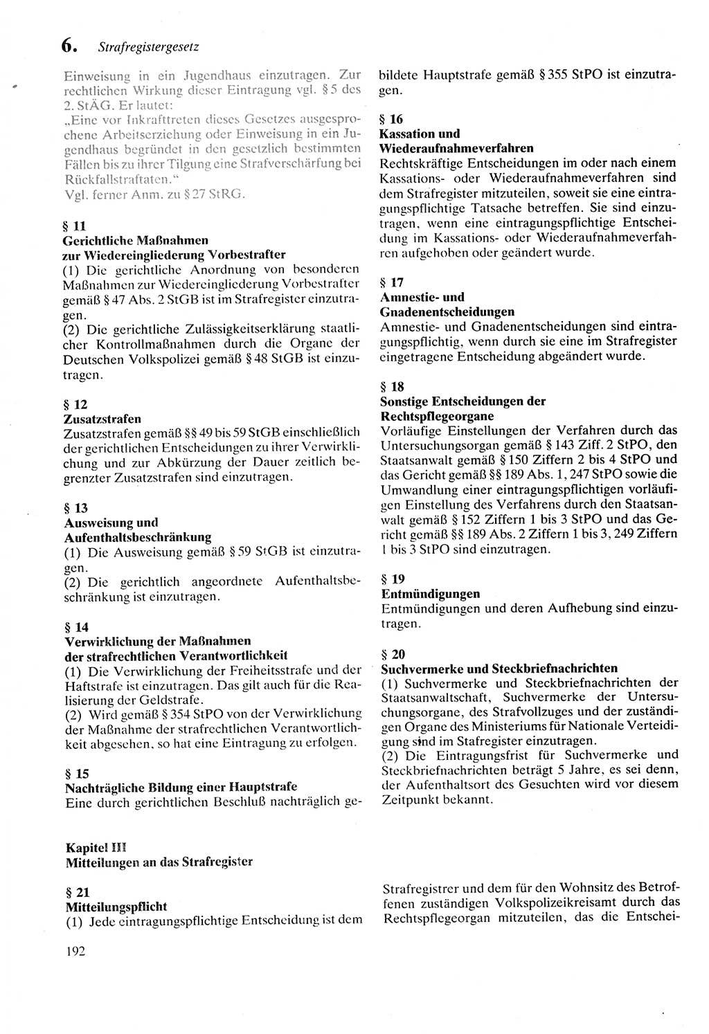 Strafprozeßordnung (StPO) der Deutschen Demokratischen Republik (DDR) sowie angrenzende Gesetze und Bestimmungen 1987, Seite 192 (StPO DDR Ges. Best. 1987, S. 192)