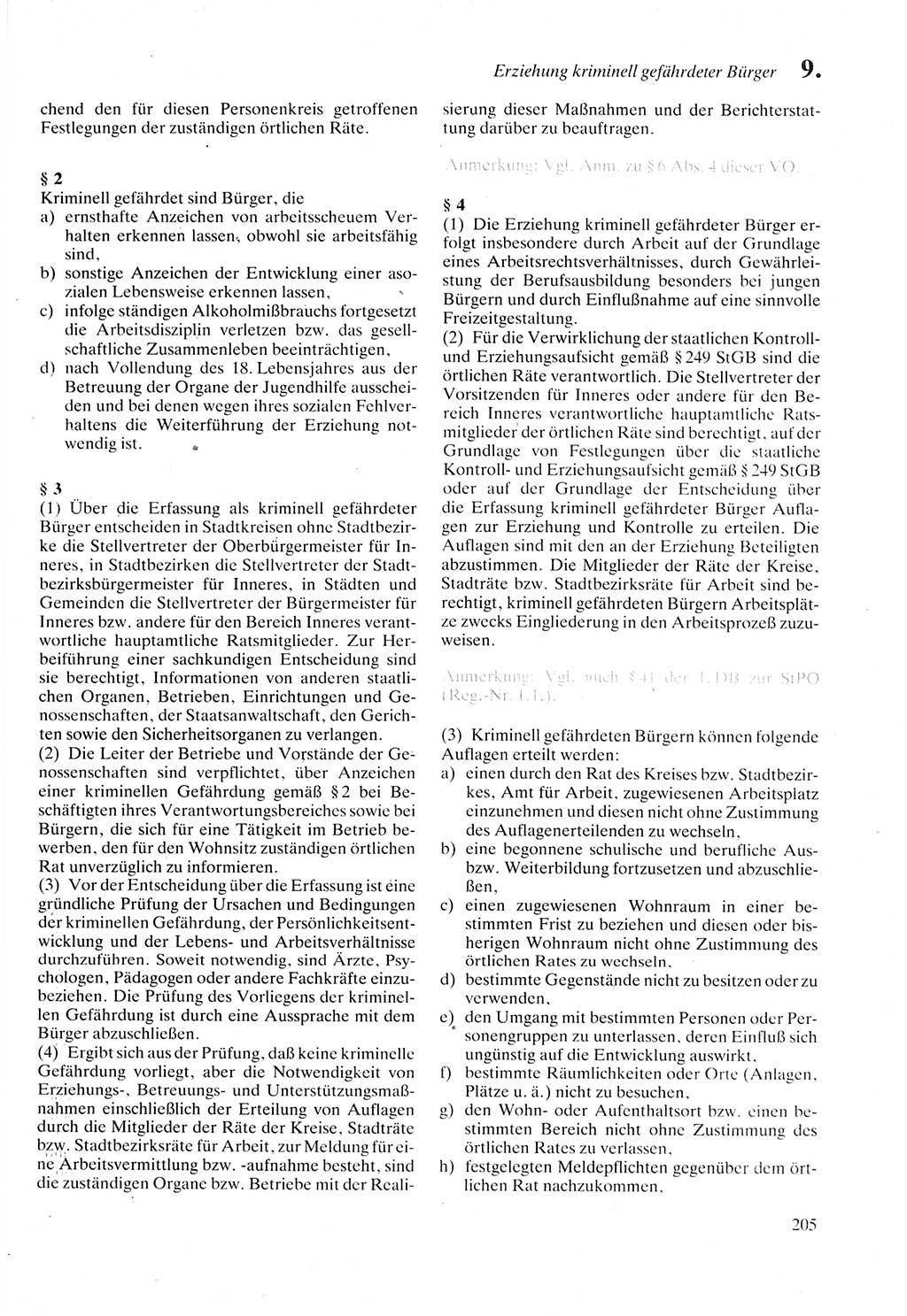 Strafprozeßordnung (StPO) der Deutschen Demokratischen Republik (DDR) sowie angrenzende Gesetze und Bestimmungen 1987, Seite 205 (StPO DDR Ges. Best. 1987, S. 205)