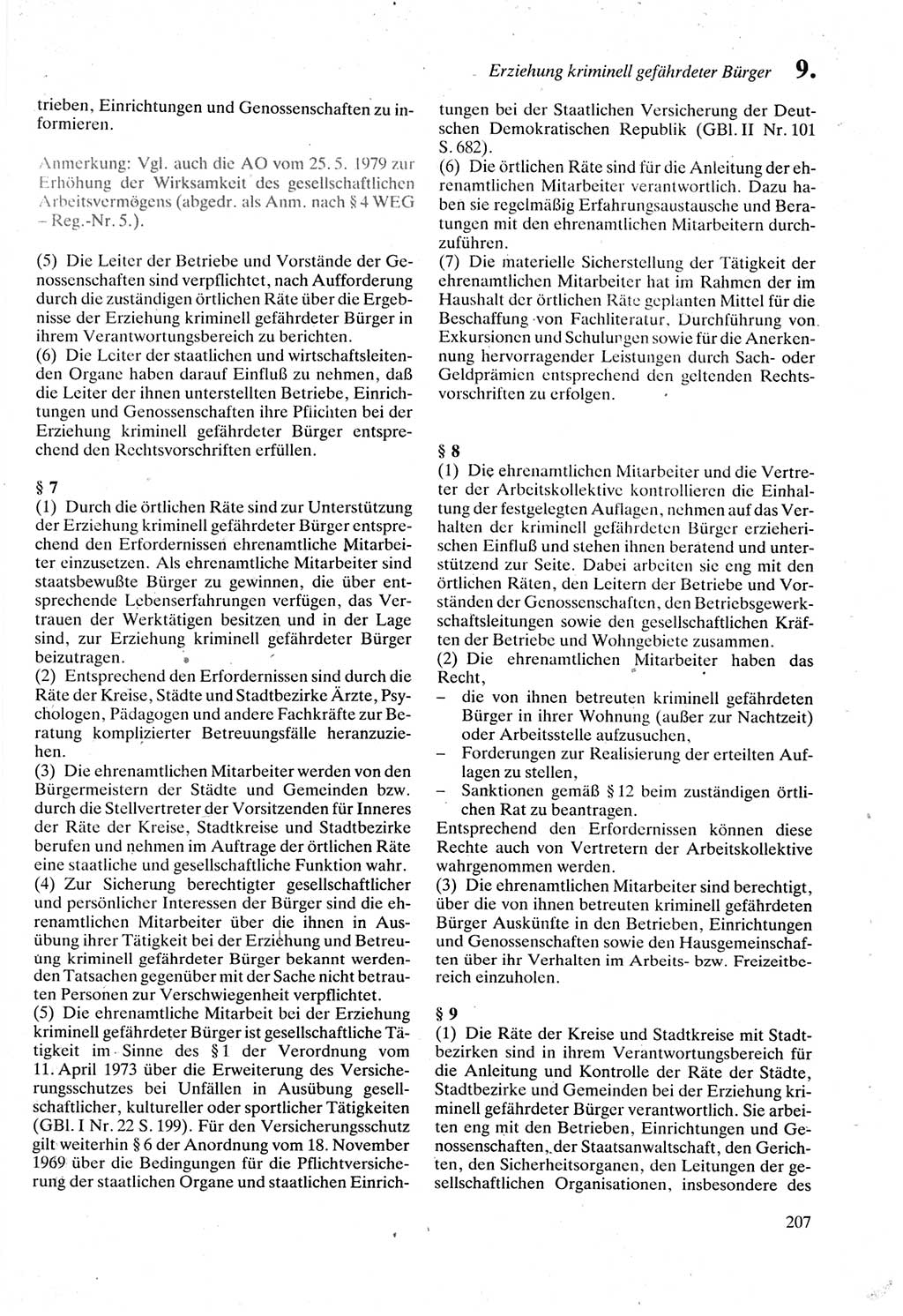 Strafprozeßordnung (StPO) der Deutschen Demokratischen Republik (DDR) sowie angrenzende Gesetze und Bestimmungen 1987, Seite 207 (StPO DDR Ges. Best. 1987, S. 207)