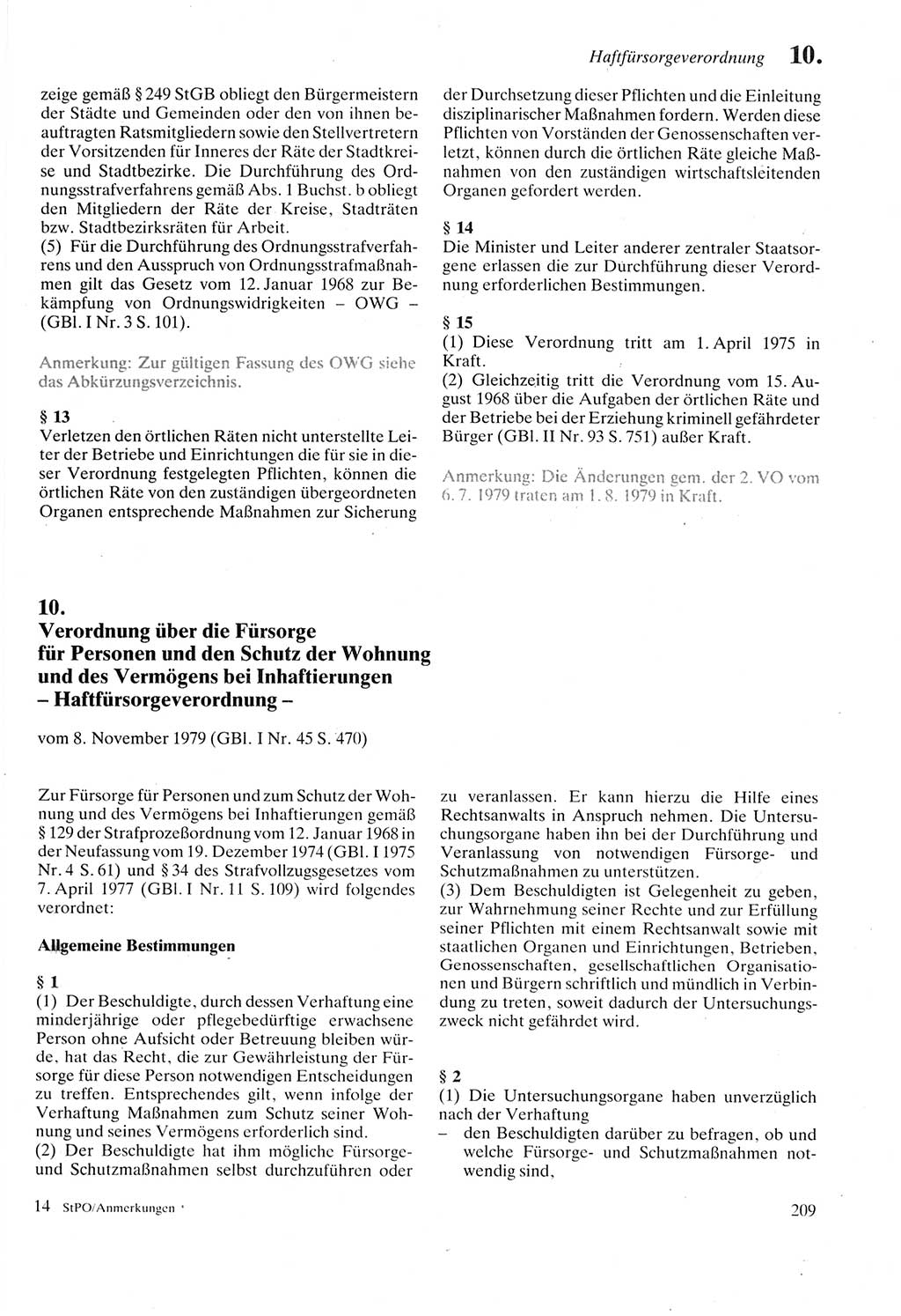 Strafprozeßordnung (StPO) der Deutschen Demokratischen Republik (DDR) sowie angrenzende Gesetze und Bestimmungen 1987, Seite 209 (StPO DDR Ges. Best. 1987, S. 209)