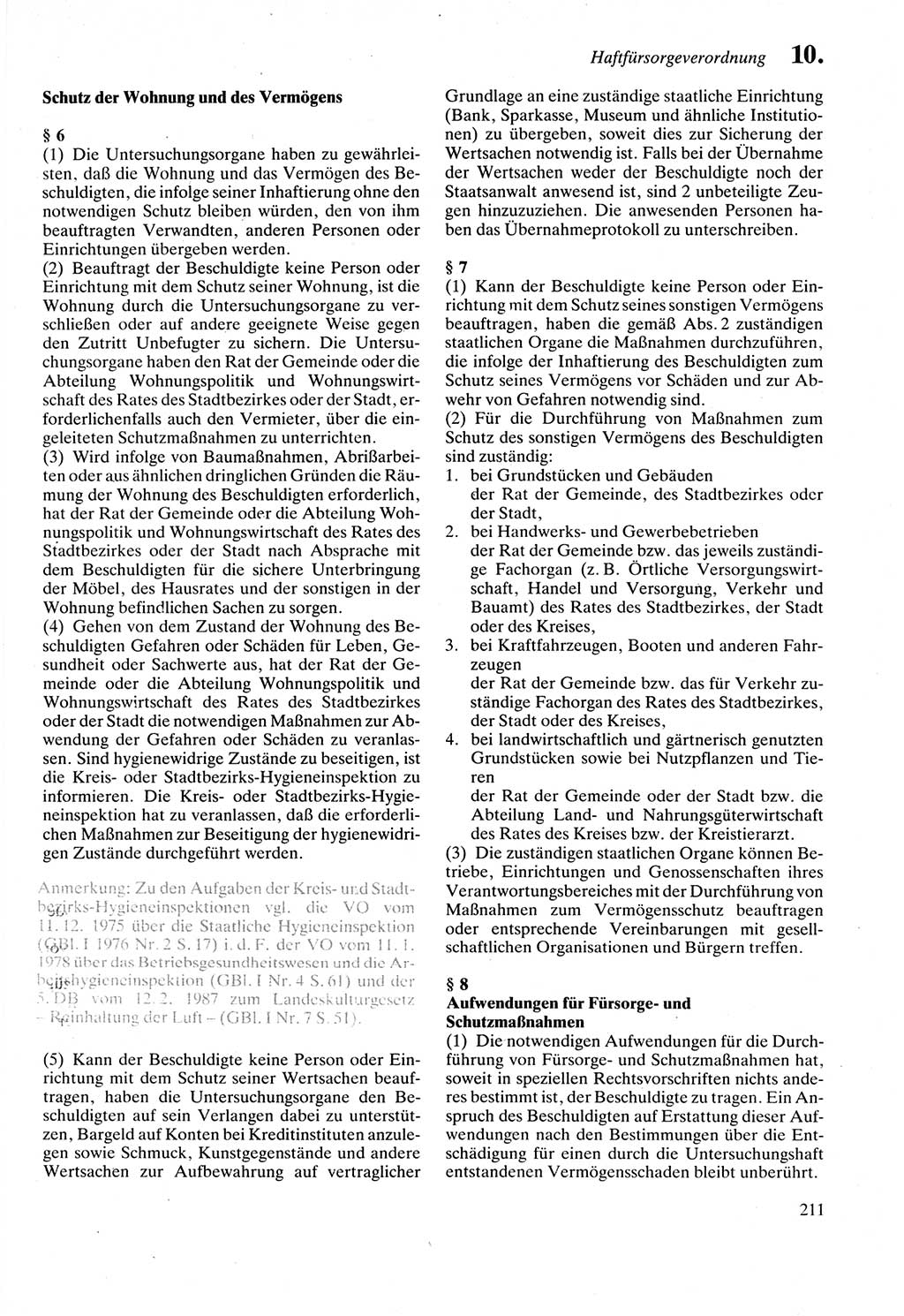 Strafprozeßordnung (StPO) der Deutschen Demokratischen Republik (DDR) sowie angrenzende Gesetze und Bestimmungen 1987, Seite 211 (StPO DDR Ges. Best. 1987, S. 211)