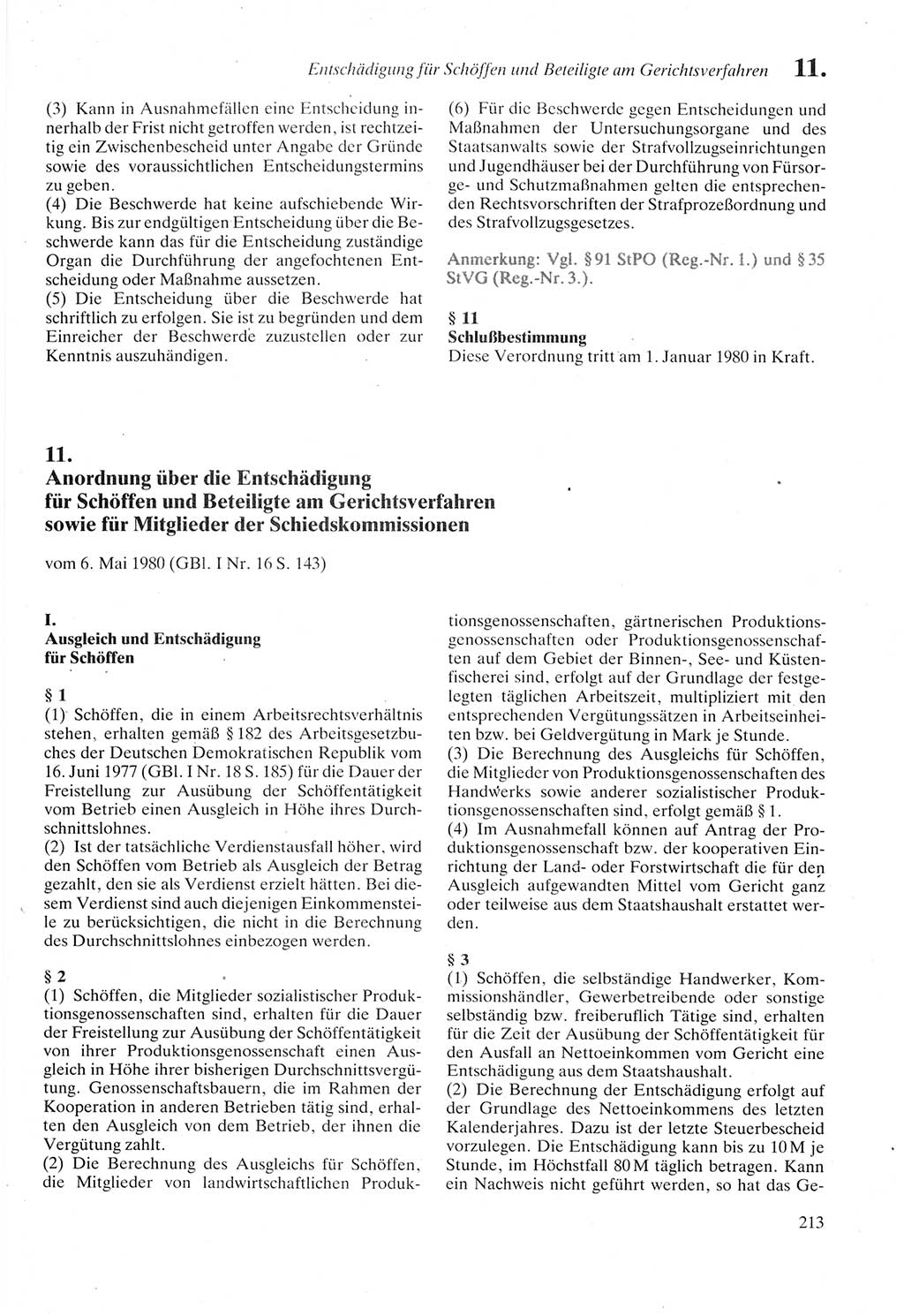 Strafprozeßordnung (StPO) der Deutschen Demokratischen Republik (DDR) sowie angrenzende Gesetze und Bestimmungen 1987, Seite 213 (StPO DDR Ges. Best. 1987, S. 213)