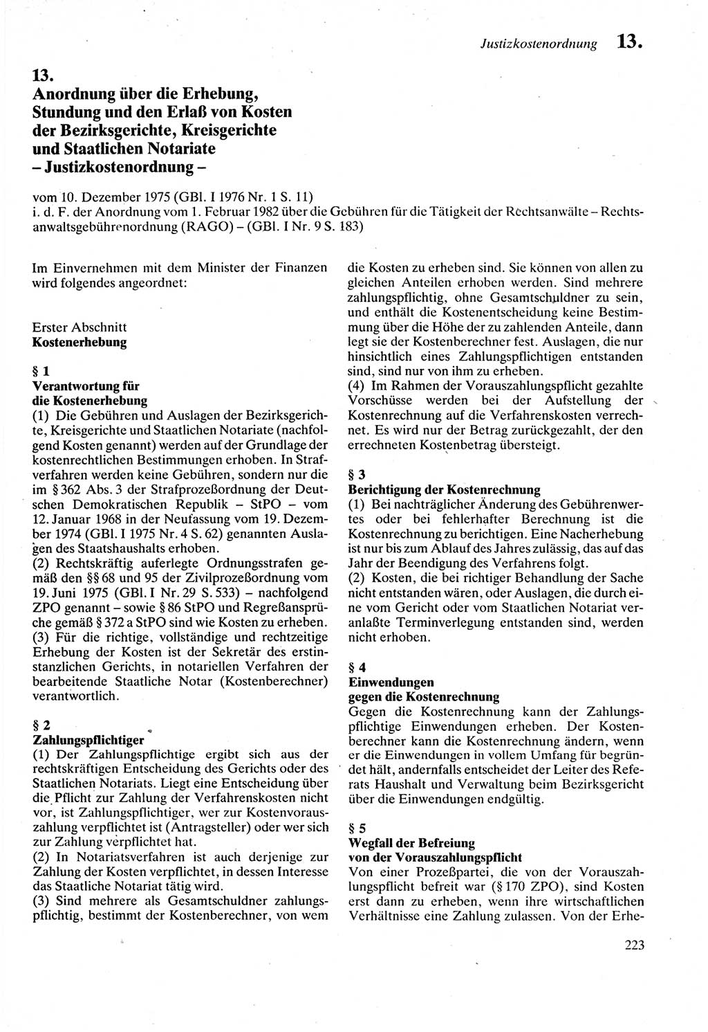 Strafprozeßordnung (StPO) der Deutschen Demokratischen Republik (DDR) sowie angrenzende Gesetze und Bestimmungen 1987, Seite 223 (StPO DDR Ges. Best. 1987, S. 223)