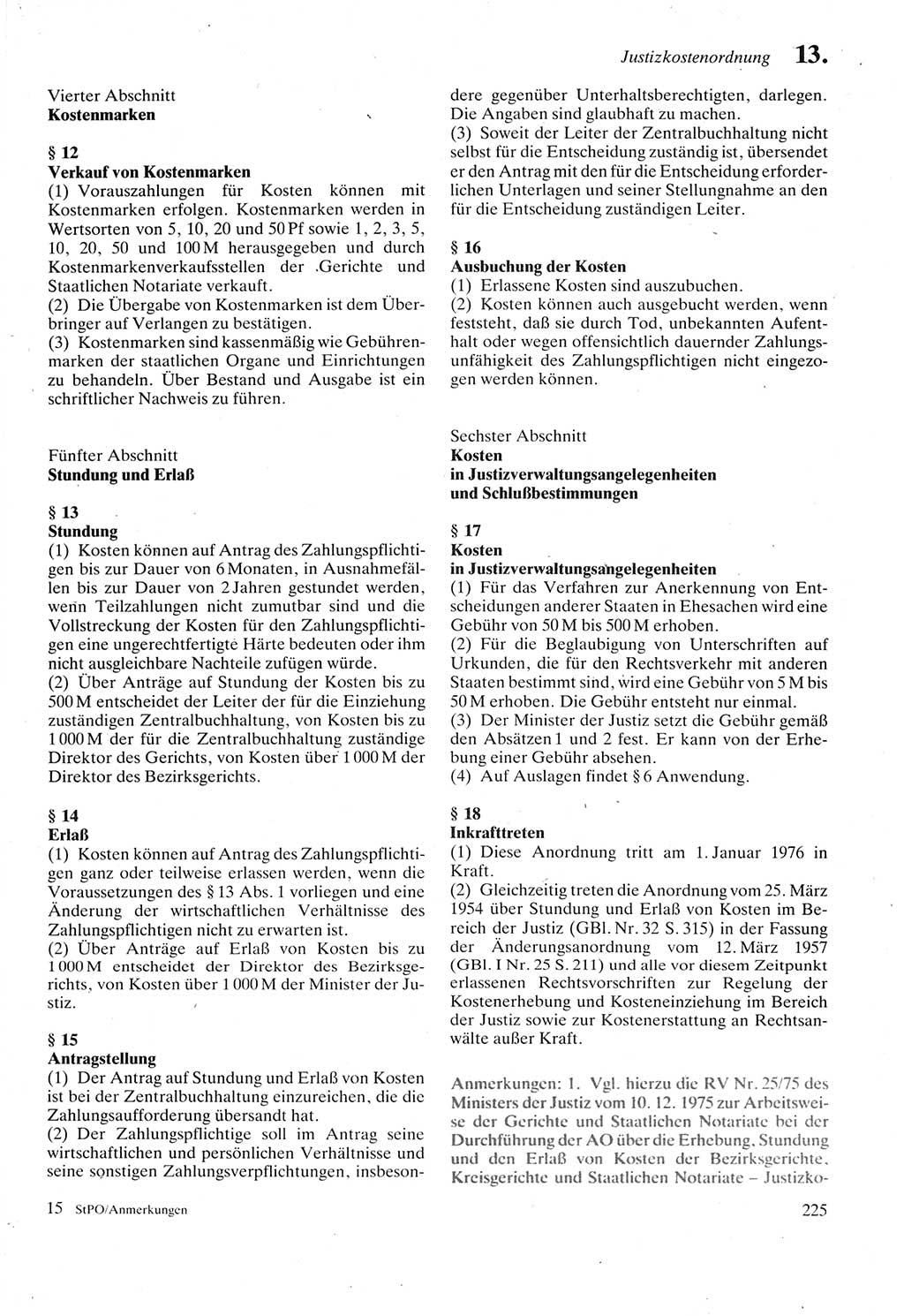Strafprozeßordnung (StPO) der Deutschen Demokratischen Republik (DDR) sowie angrenzende Gesetze und Bestimmungen 1987, Seite 225 (StPO DDR Ges. Best. 1987, S. 225)