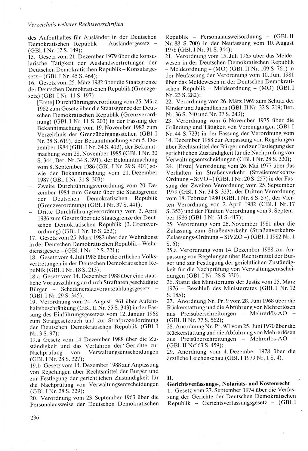 Strafprozeßordnung (StPO) der Deutschen Demokratischen Republik (DDR) sowie angrenzende Gesetze und Bestimmungen 1987, Seite 236 (StPO DDR Ges. Best. 1987, S. 236)