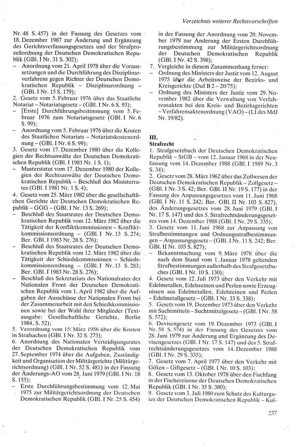 Strafprozeßordnung (StPO) der Deutschen Demokratischen Republik (DDR) sowie angrenzende Gesetze und Bestimmungen 1987, Seite 237 (StPO DDR Ges. Best. 1987, S. 237)