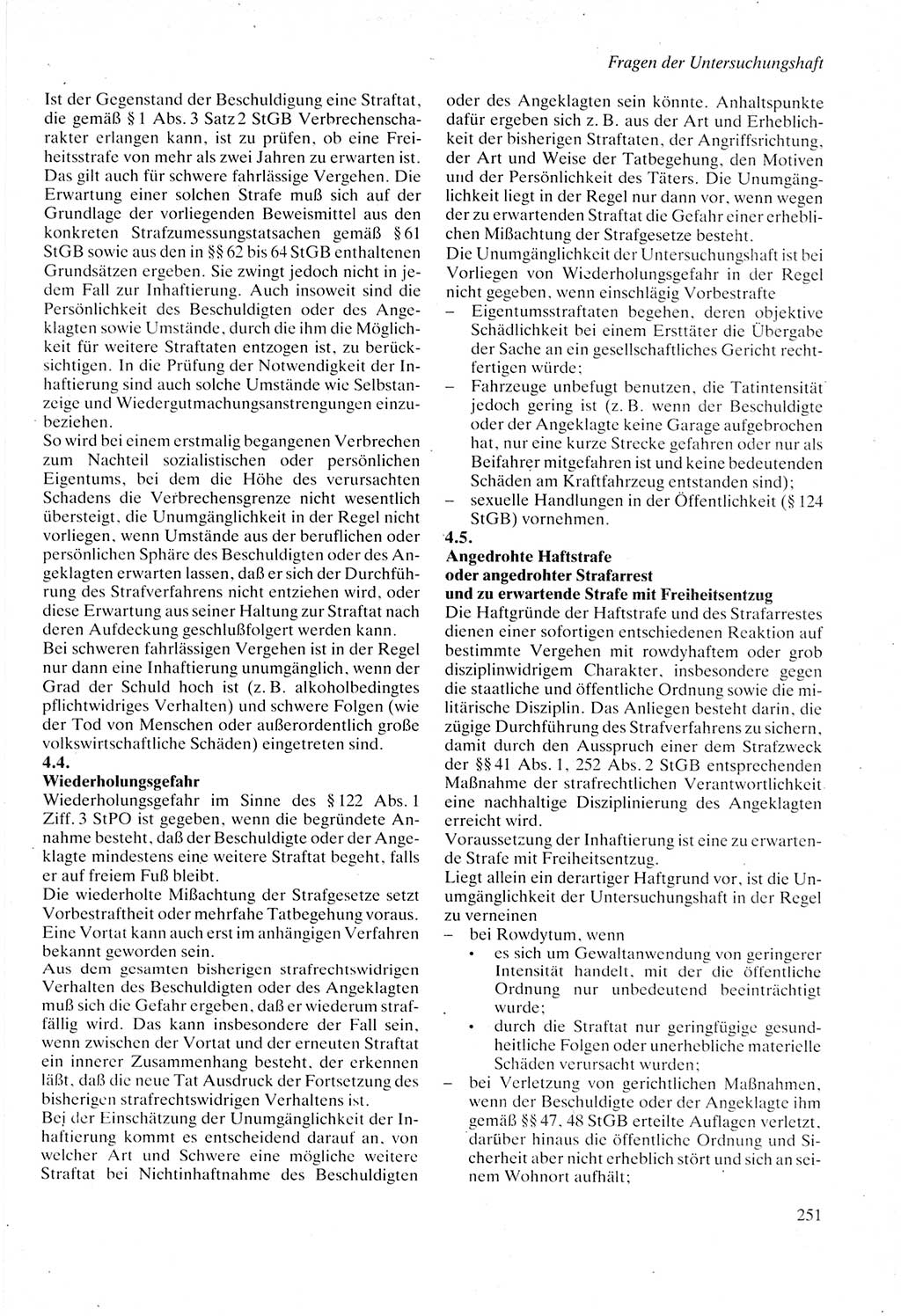 Strafprozeßordnung (StPO) der Deutschen Demokratischen Republik (DDR) sowie angrenzende Gesetze und Bestimmungen 1987, Seite 251 (StPO DDR Ges. Best. 1987, S. 251)