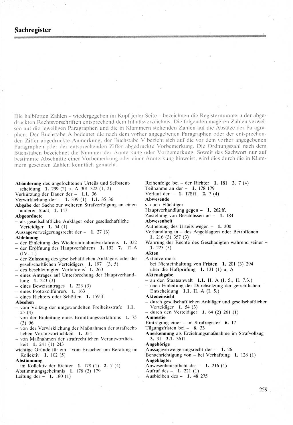 Strafprozeßordnung (StPO) der Deutschen Demokratischen Republik (DDR) sowie angrenzende Gesetze und Bestimmungen 1987, Seite 259 (StPO DDR Ges. Best. 1987, S. 259)