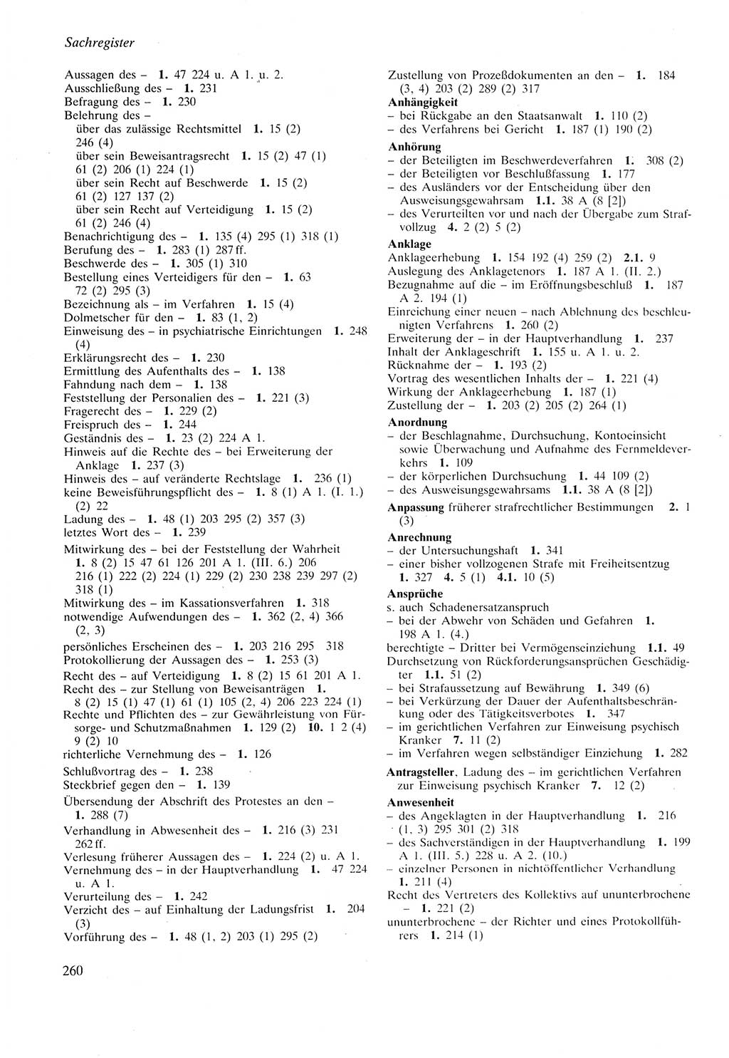 Strafprozeßordnung (StPO) der Deutschen Demokratischen Republik (DDR) sowie angrenzende Gesetze und Bestimmungen 1987, Seite 260 (StPO DDR Ges. Best. 1987, S. 260)