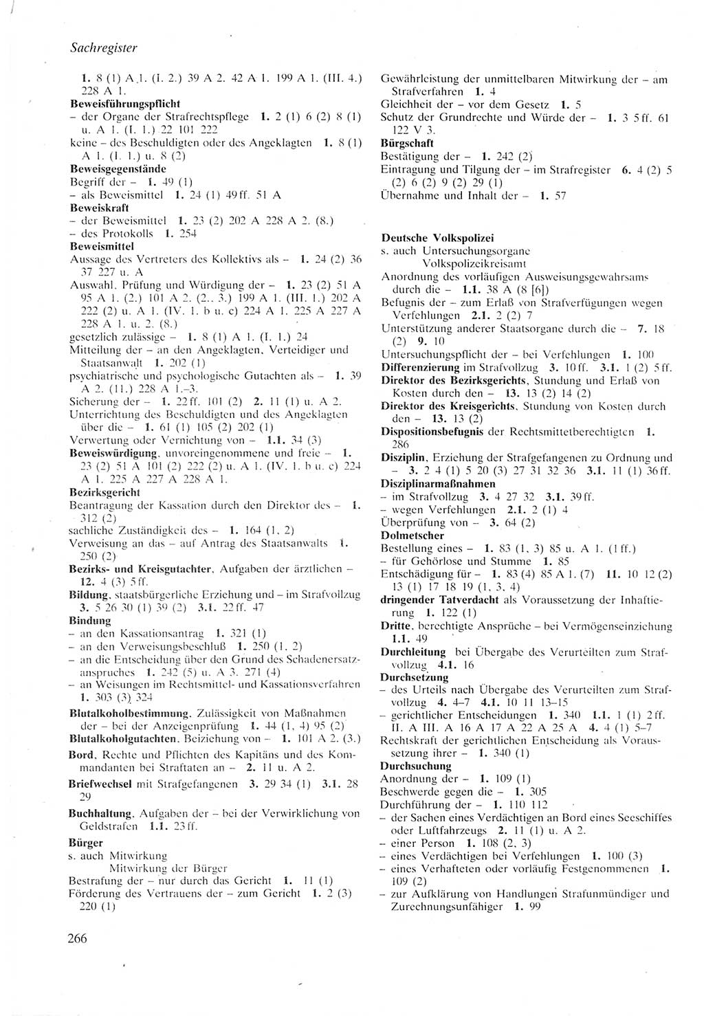 Strafprozeßordnung (StPO) der Deutschen Demokratischen Republik (DDR) sowie angrenzende Gesetze und Bestimmungen 1987, Seite 266 (StPO DDR Ges. Best. 1987, S. 266)