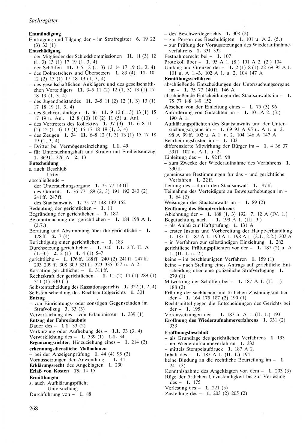 Strafprozeßordnung (StPO) der Deutschen Demokratischen Republik (DDR) sowie angrenzende Gesetze und Bestimmungen 1987, Seite 268 (StPO DDR Ges. Best. 1987, S. 268)
