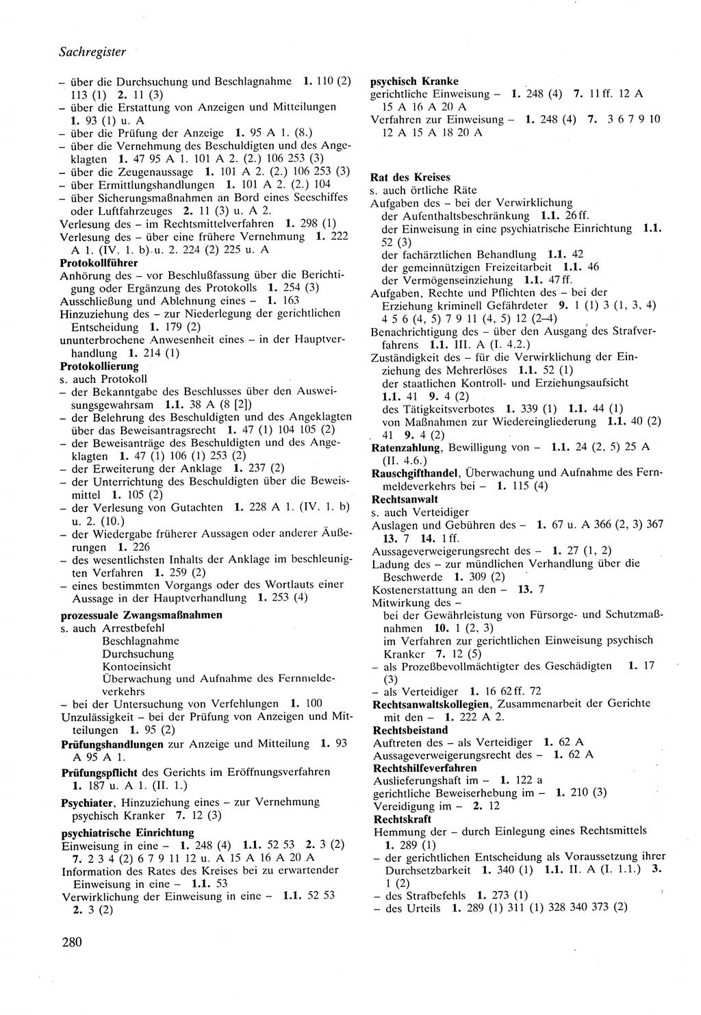 Strafprozeßordnung (StPO) der Deutschen Demokratischen Republik (DDR) sowie angrenzende Gesetze und Bestimmungen 1987, Seite 280 (StPO DDR Ges. Best. 1987, S. 280)