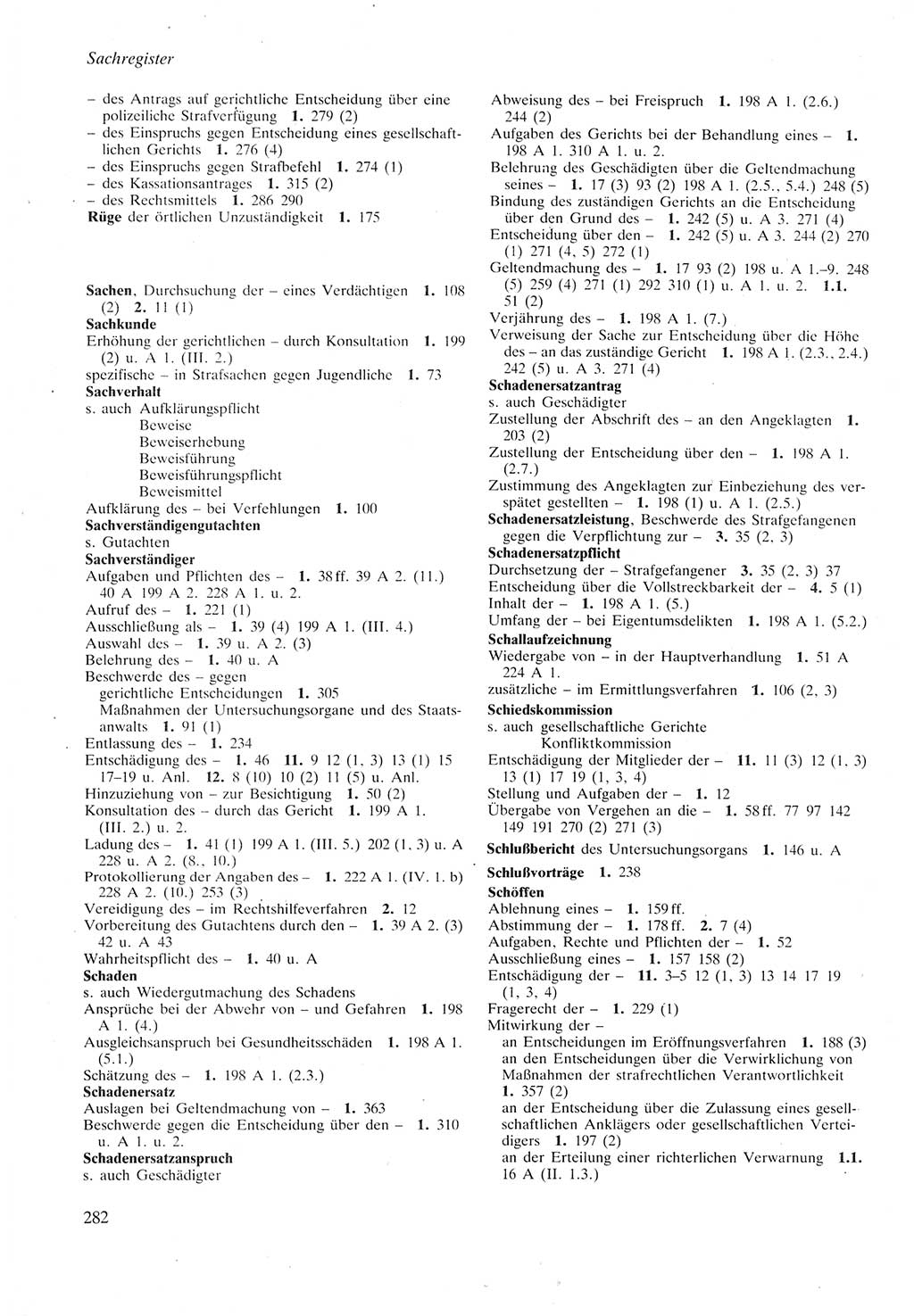 Strafprozeßordnung (StPO) der Deutschen Demokratischen Republik (DDR) sowie angrenzende Gesetze und Bestimmungen 1987, Seite 282 (StPO DDR Ges. Best. 1987, S. 282)