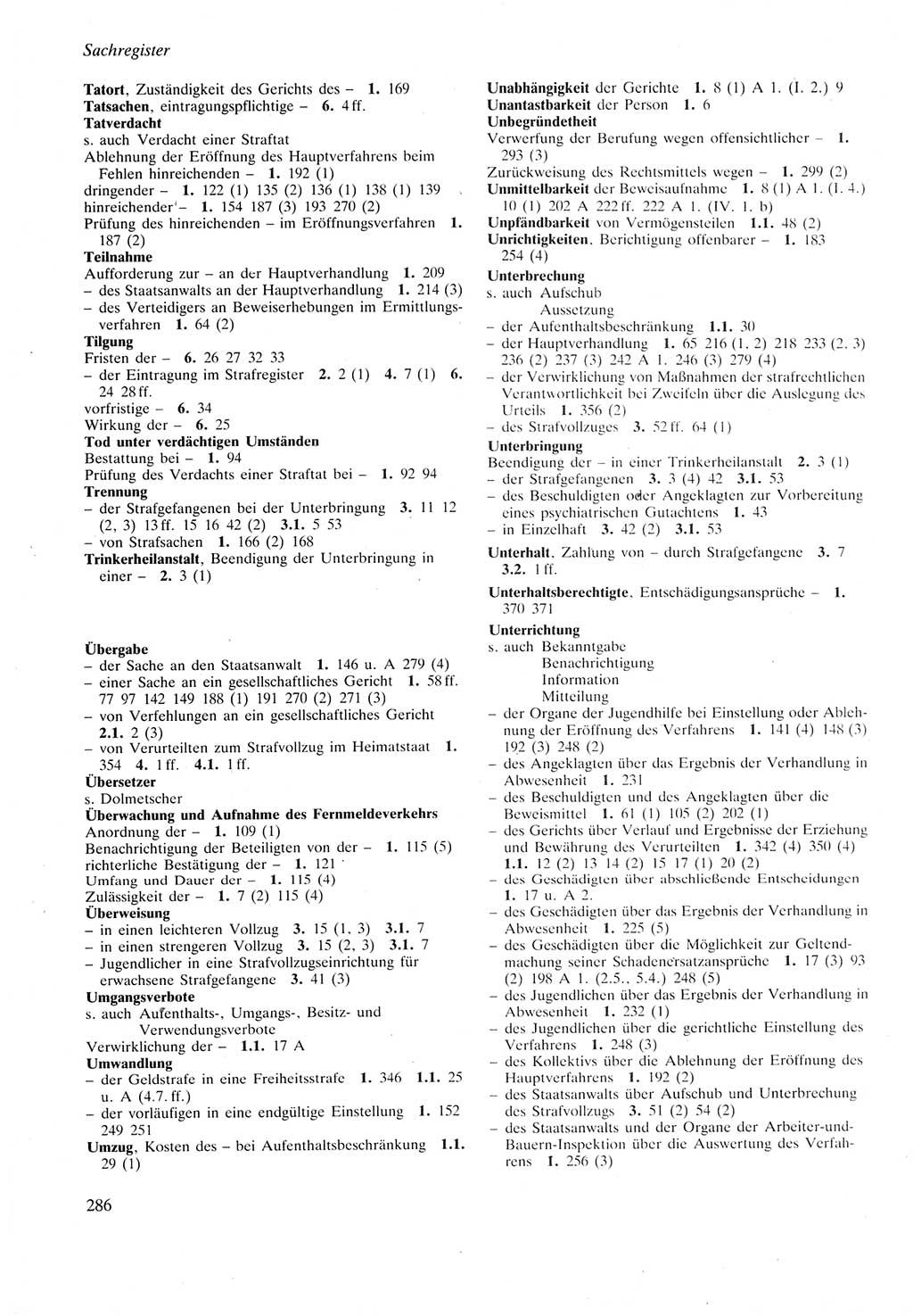 Strafprozeßordnung (StPO) der Deutschen Demokratischen Republik (DDR) sowie angrenzende Gesetze und Bestimmungen 1987, Seite 286 (StPO DDR Ges. Best. 1987, S. 286)