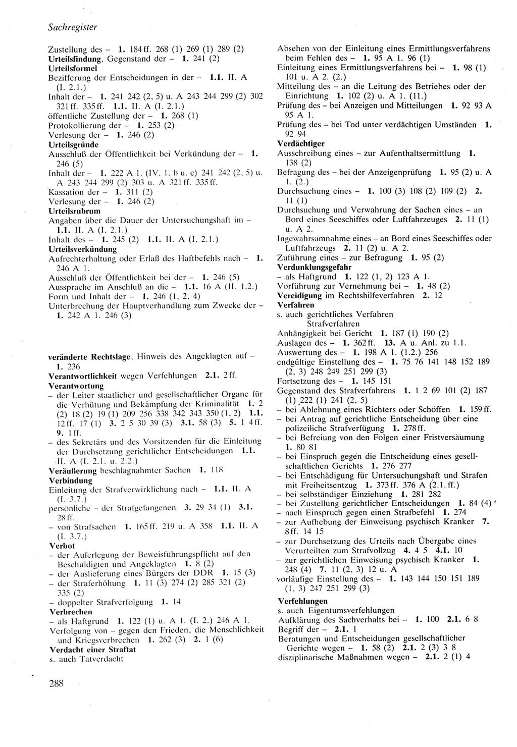 Strafprozeßordnung (StPO) der Deutschen Demokratischen Republik (DDR) sowie angrenzende Gesetze und Bestimmungen 1987, Seite 288 (StPO DDR Ges. Best. 1987, S. 288)