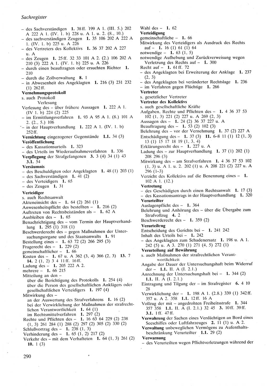 Strafprozeßordnung (StPO) der Deutschen Demokratischen Republik (DDR) sowie angrenzende Gesetze und Bestimmungen 1987, Seite 290 (StPO DDR Ges. Best. 1987, S. 290)