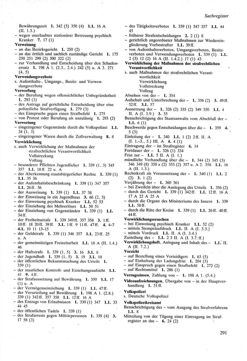 Strafprozeßordnung (StPO) der Deutschen Demokratischen Republik (DDR) sowie angrenzende Gesetze und Bestimmungen 1987, Seite 291 (StPO DDR Ges. Best. 1987, S. 291)