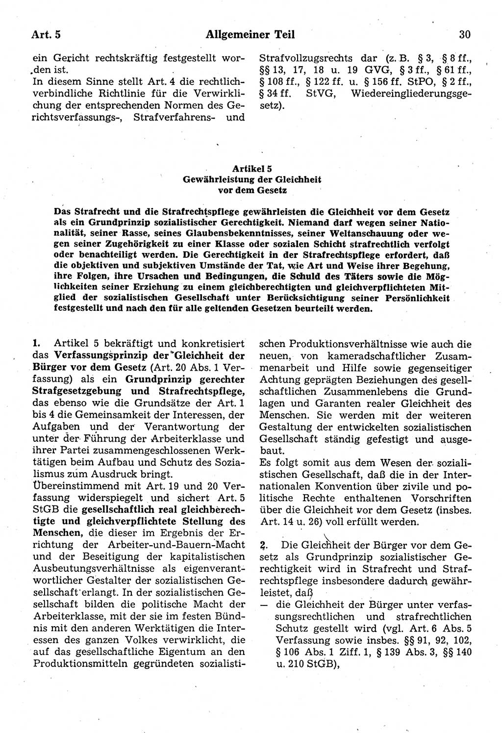 Strafrecht der Deutschen Demokratischen Republik (DDR), Kommentar zum Strafgesetzbuch (StGB) 1987, Seite 30 (Strafr. DDR Komm. StGB 1987, S. 30)