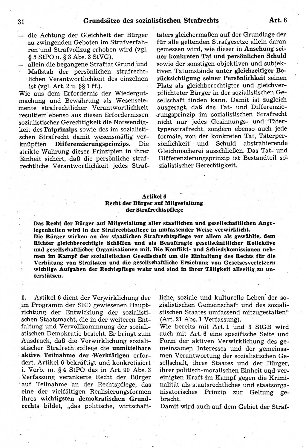 Strafrecht der Deutschen Demokratischen Republik (DDR), Kommentar zum Strafgesetzbuch (StGB) 1987, Seite 31 (Strafr. DDR Komm. StGB 1987, S. 31)