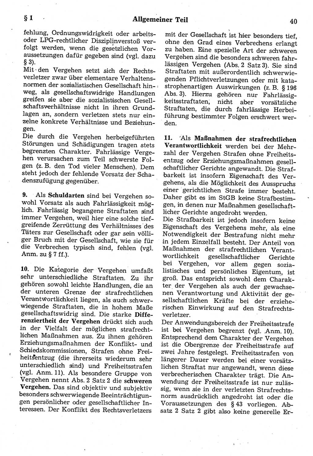 Strafrecht der Deutschen Demokratischen Republik (DDR), Kommentar zum Strafgesetzbuch (StGB) 1987, Seite 40 (Strafr. DDR Komm. StGB 1987, S. 40)