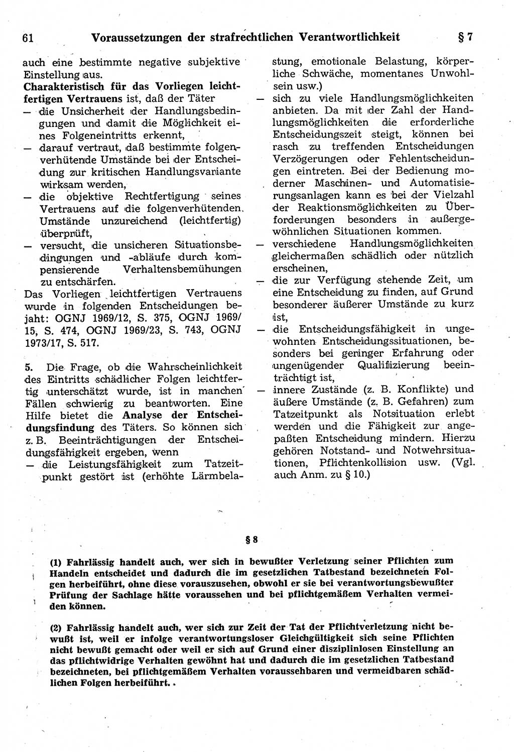 Strafrecht der Deutschen Demokratischen Republik (DDR), Kommentar zum Strafgesetzbuch (StGB) 1987, Seite 61 (Strafr. DDR Komm. StGB 1987, S. 61)