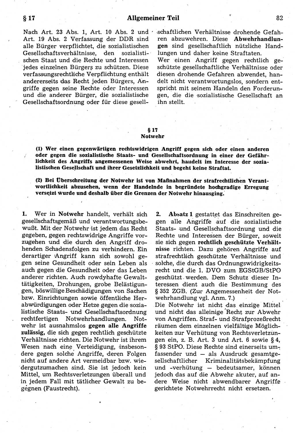 Strafrecht der Deutschen Demokratischen Republik (DDR), Kommentar zum Strafgesetzbuch (StGB) 1987, Seite 82 (Strafr. DDR Komm. StGB 1987, S. 82)