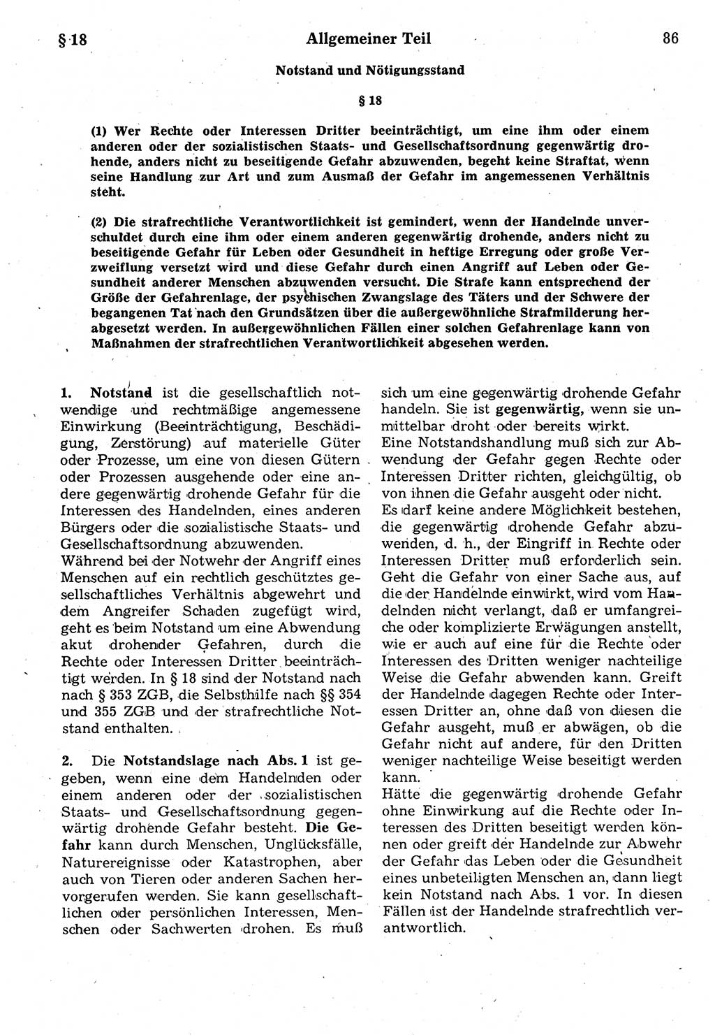 Strafrecht der Deutschen Demokratischen Republik (DDR), Kommentar zum Strafgesetzbuch (StGB) 1987, Seite 86 (Strafr. DDR Komm. StGB 1987, S. 86)