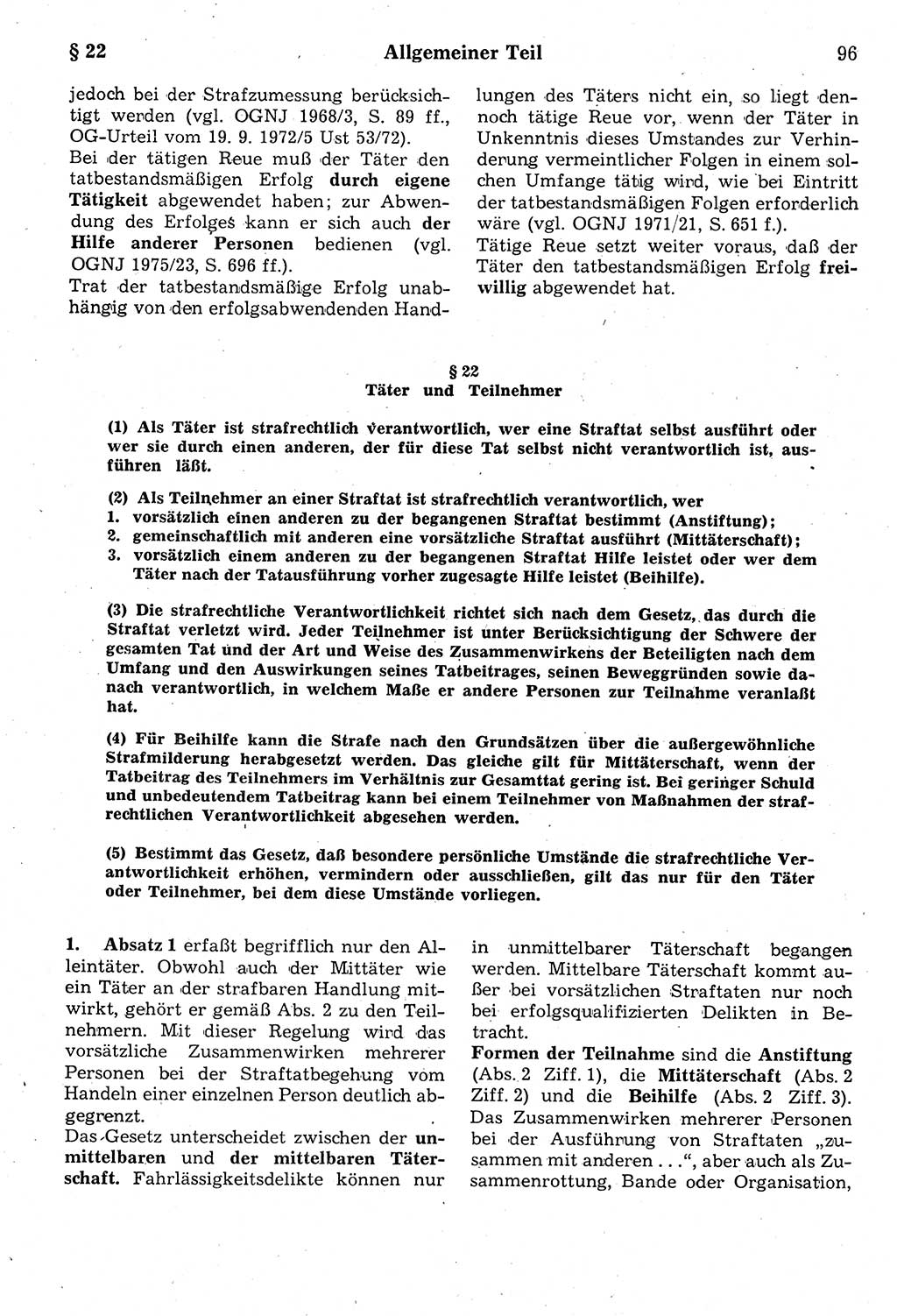 Strafrecht der Deutschen Demokratischen Republik (DDR), Kommentar zum Strafgesetzbuch (StGB) 1987, Seite 96 (Strafr. DDR Komm. StGB 1987, S. 96)