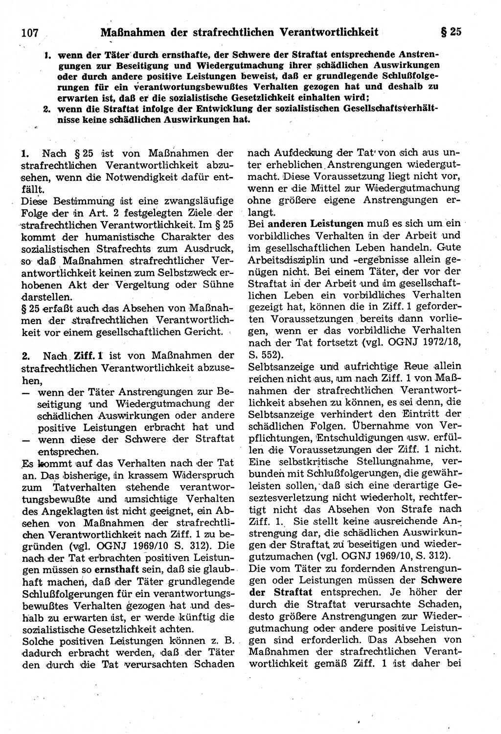 Strafrecht der Deutschen Demokratischen Republik (DDR), Kommentar zum Strafgesetzbuch (StGB) 1987, Seite 107 (Strafr. DDR Komm. StGB 1987, S. 107)