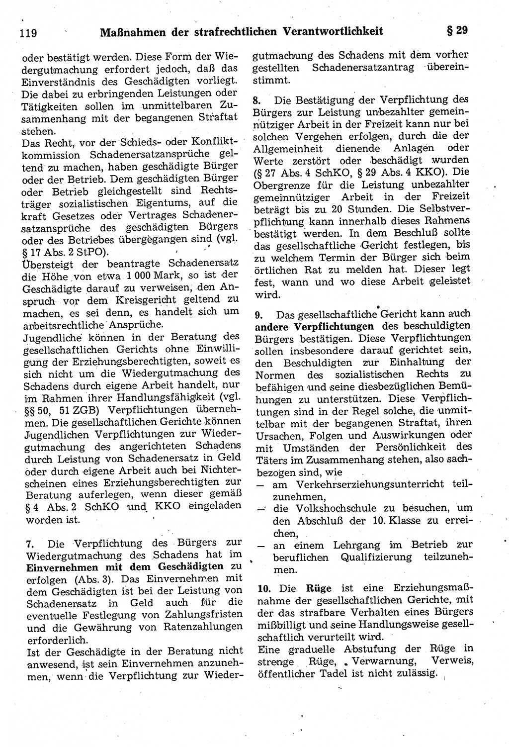 Strafrecht der Deutschen Demokratischen Republik (DDR), Kommentar zum Strafgesetzbuch (StGB) 1987, Seite 119 (Strafr. DDR Komm. StGB 1987, S. 119)