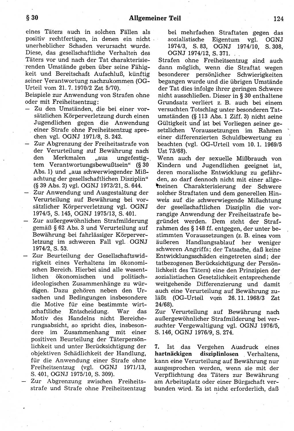 Strafrecht der Deutschen Demokratischen Republik (DDR), Kommentar zum Strafgesetzbuch (StGB) 1987, Seite 124 (Strafr. DDR Komm. StGB 1987, S. 124)