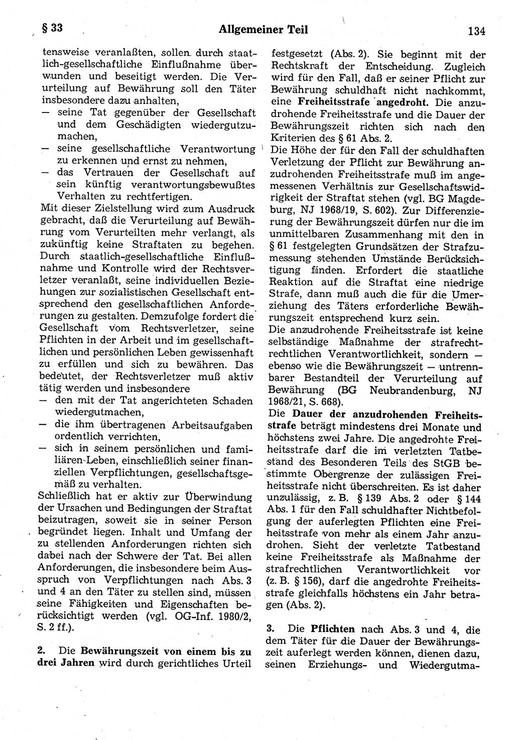 Strafrecht der Deutschen Demokratischen Republik (DDR), Kommentar zum Strafgesetzbuch (StGB) 1987, Seite 134 (Strafr. DDR Komm. StGB 1987, S. 134)