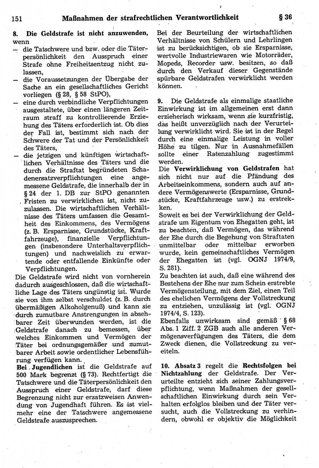 Strafrecht der Deutschen Demokratischen Republik (DDR), Kommentar zum Strafgesetzbuch (StGB) 1987, Seite 151 (Strafr. DDR Komm. StGB 1987, S. 151)