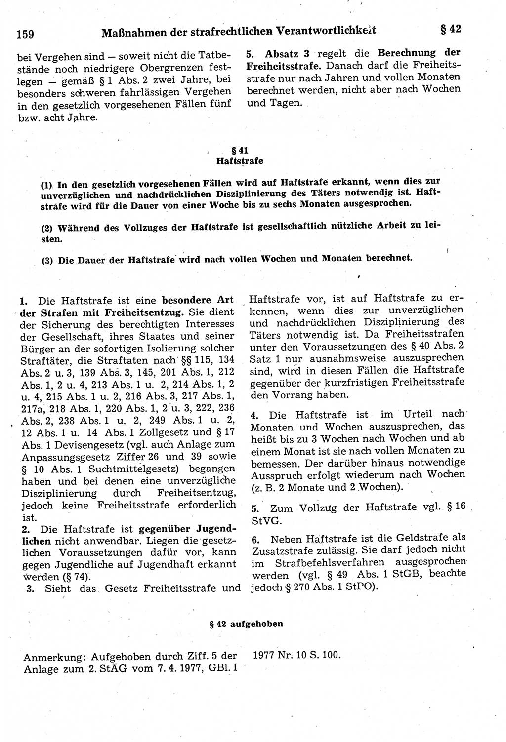 Strafrecht der Deutschen Demokratischen Republik (DDR), Kommentar zum Strafgesetzbuch (StGB) 1987, Seite 159 (Strafr. DDR Komm. StGB 1987, S. 159)
