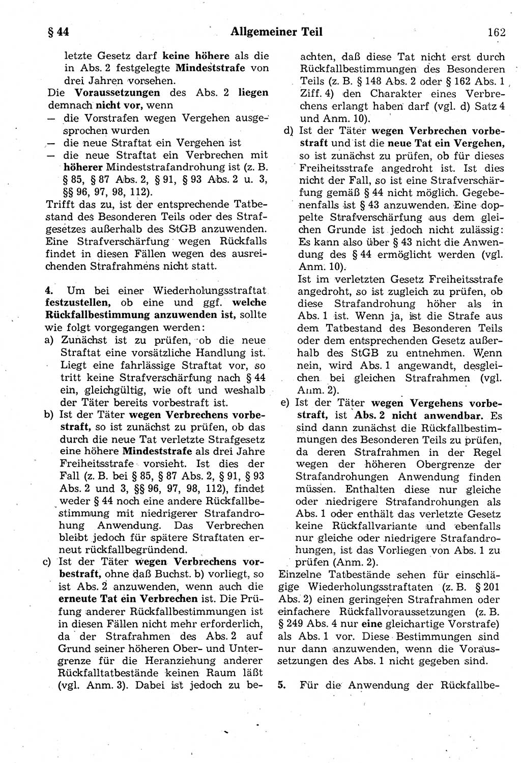 Strafrecht der Deutschen Demokratischen Republik (DDR), Kommentar zum Strafgesetzbuch (StGB) 1987, Seite 162 (Strafr. DDR Komm. StGB 1987, S. 162)