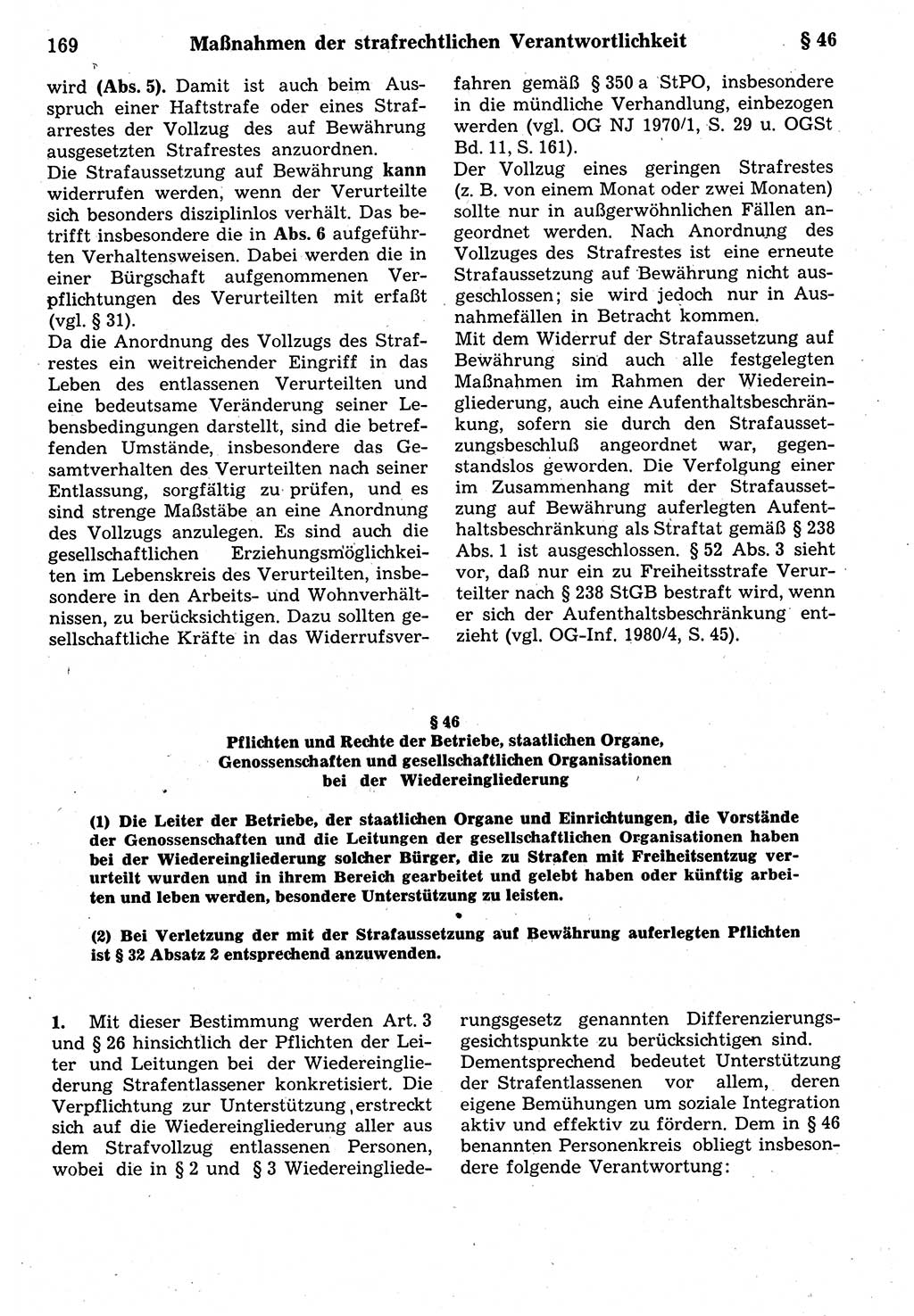 Strafrecht der Deutschen Demokratischen Republik (DDR), Kommentar zum Strafgesetzbuch (StGB) 1987, Seite 169 (Strafr. DDR Komm. StGB 1987, S. 169)