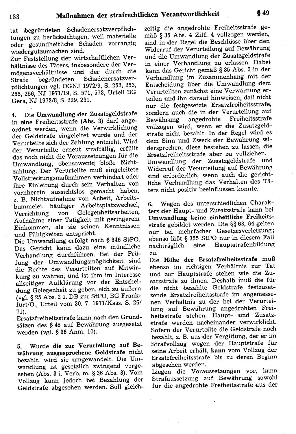 Strafrecht der Deutschen Demokratischen Republik (DDR), Kommentar zum Strafgesetzbuch (StGB) 1987, Seite 183 (Strafr. DDR Komm. StGB 1987, S. 183)