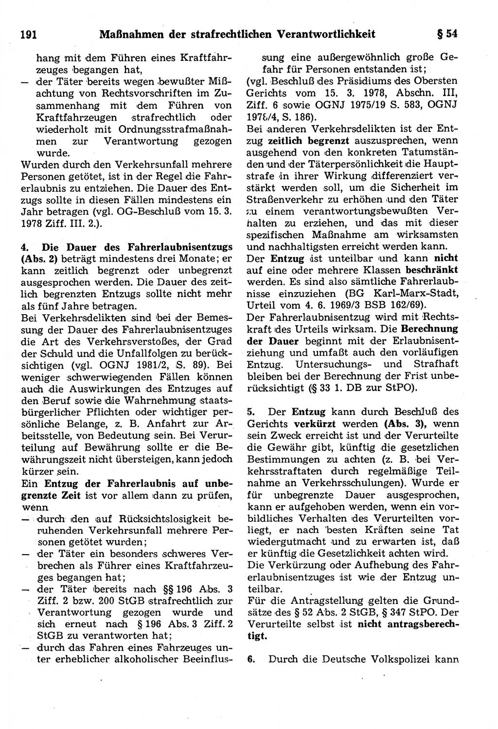 Strafrecht der Deutschen Demokratischen Republik (DDR), Kommentar zum Strafgesetzbuch (StGB) 1987, Seite 191 (Strafr. DDR Komm. StGB 1987, S. 191)
