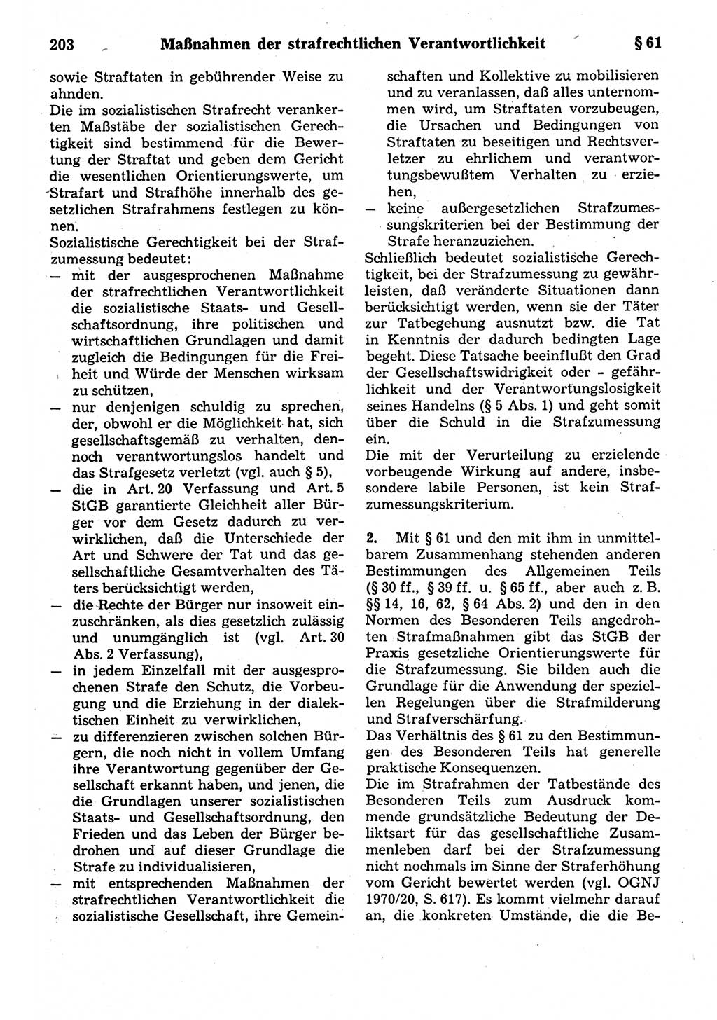 Strafrecht der Deutschen Demokratischen Republik (DDR), Kommentar zum Strafgesetzbuch (StGB) 1987, Seite 203 (Strafr. DDR Komm. StGB 1987, S. 203)