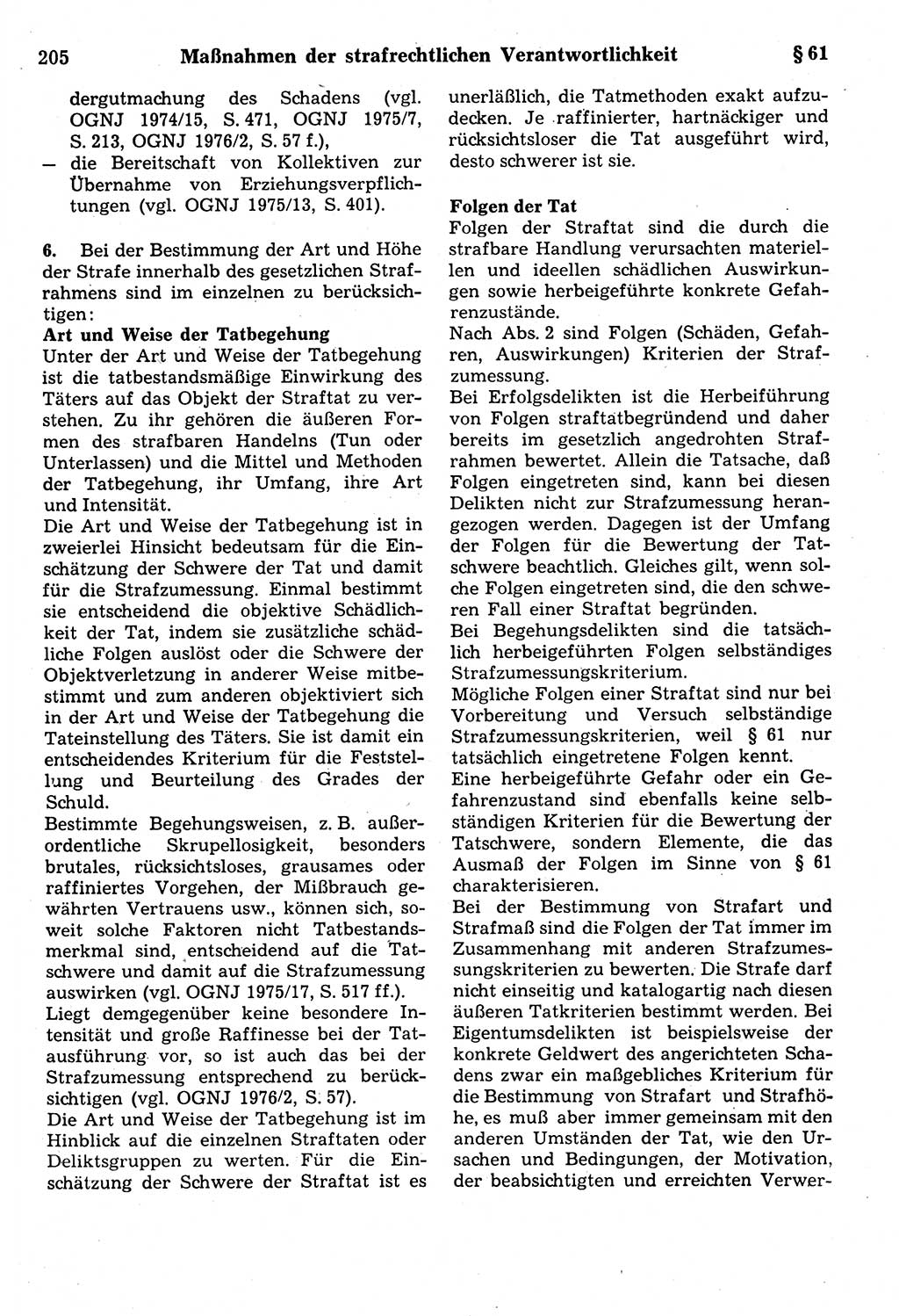 Strafrecht der Deutschen Demokratischen Republik (DDR), Kommentar zum Strafgesetzbuch (StGB) 1987, Seite 205 (Strafr. DDR Komm. StGB 1987, S. 205)