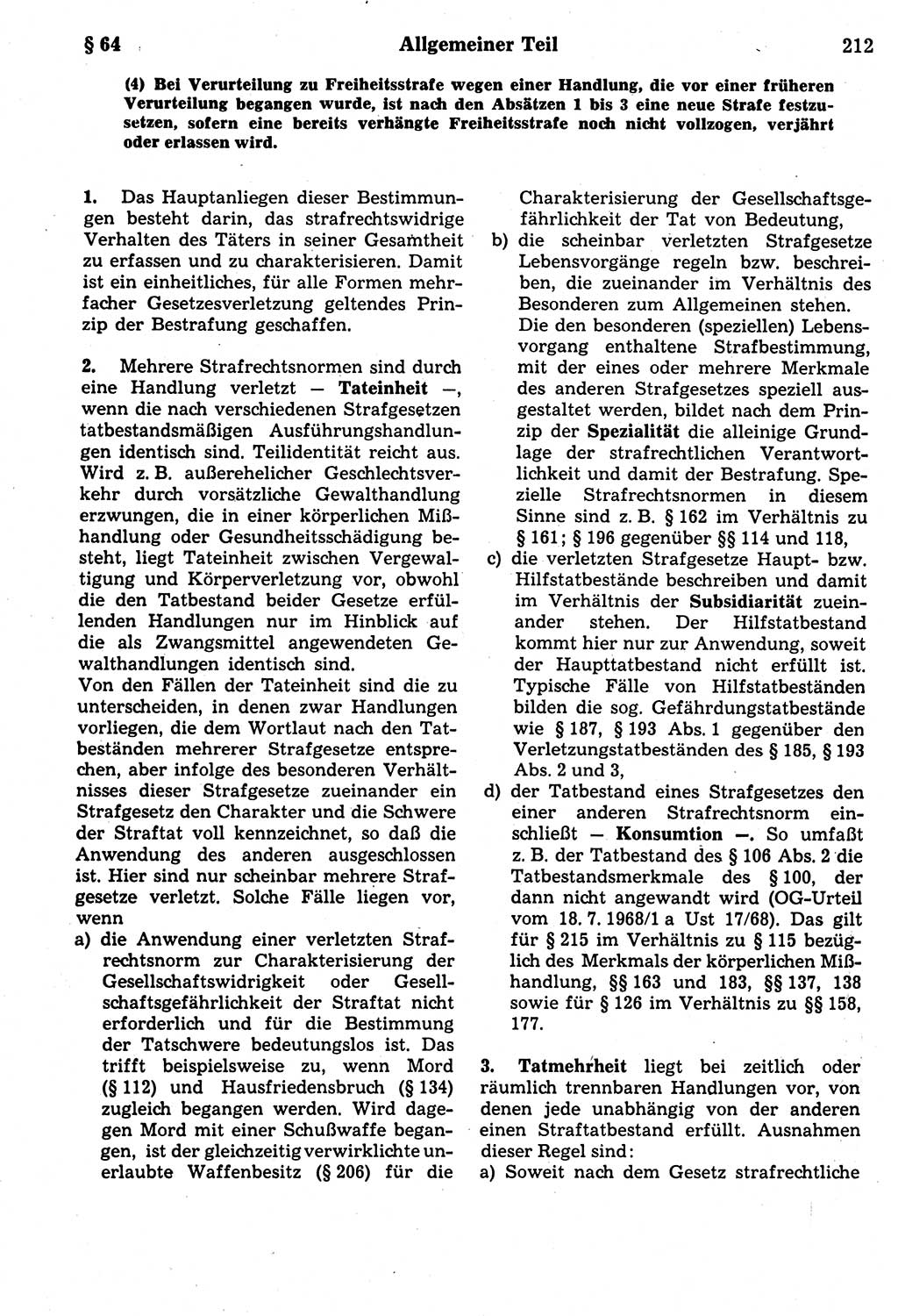 Strafrecht der Deutschen Demokratischen Republik (DDR), Kommentar zum Strafgesetzbuch (StGB) 1987, Seite 212 (Strafr. DDR Komm. StGB 1987, S. 212)